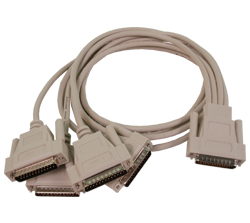 DB44 Male to (4) DB25 Male Cable, 36