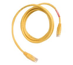 CAT5 Crossover Cable, 7' in Length - Yellow