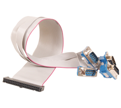 40-Pin IDC Ribbon Cable to (4) DB9 Male Connectors, 14
