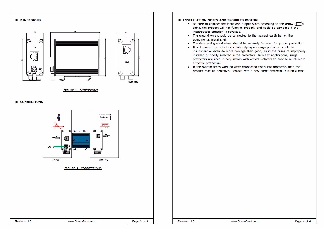 2-Wire RS485 Surge Protector (Industrial / Passive) – CommFront